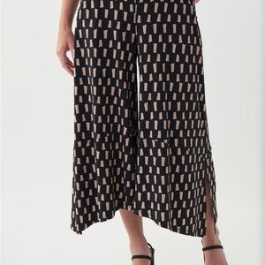 Joseph Ribkoff Black and Tan Wide Leg Culottes